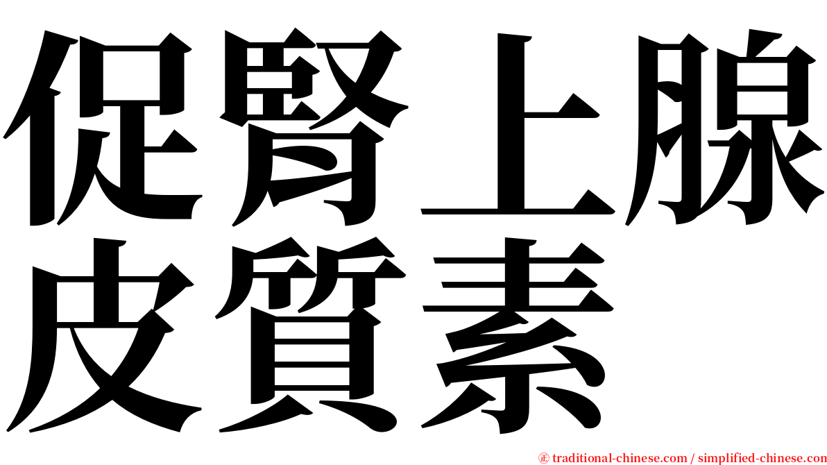 促腎上腺皮質素 serif font