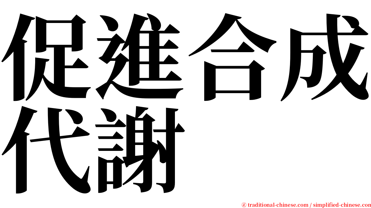 促進合成代謝 serif font