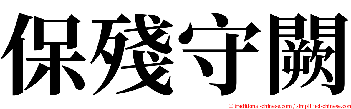 保殘守闕 serif font