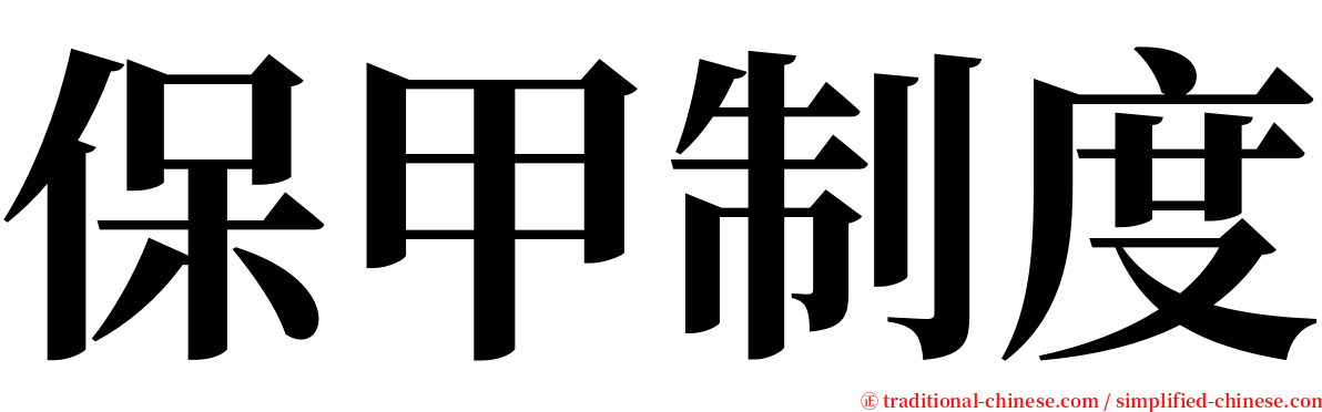 保甲制度 serif font