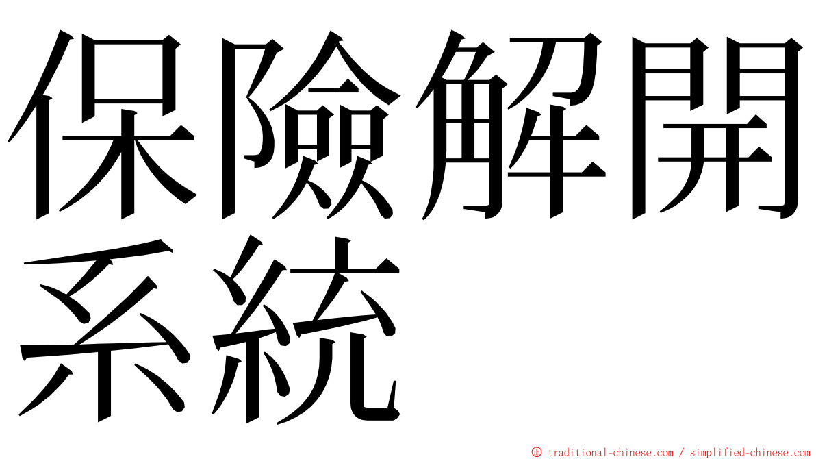 保險解開系統 ming font