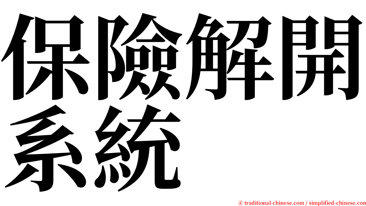 保險解開系統 serif font