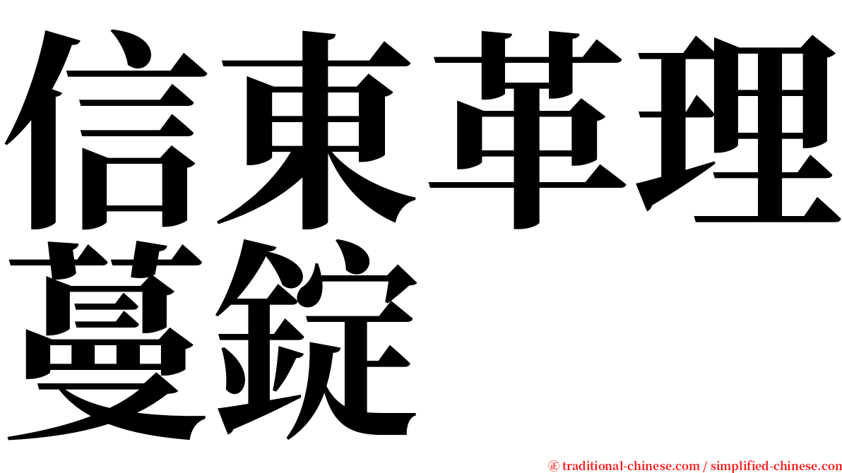 信東革理蔓錠 serif font