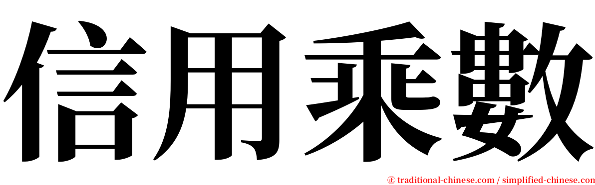 信用乘數 serif font