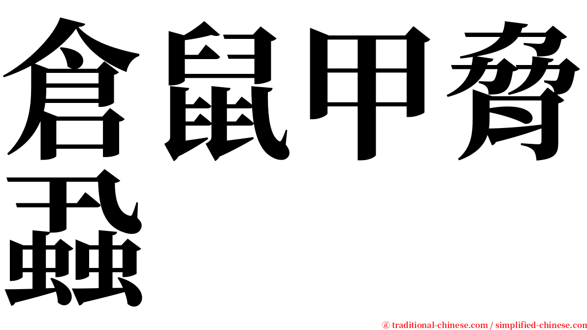 倉鼠甲脅蝨 serif font