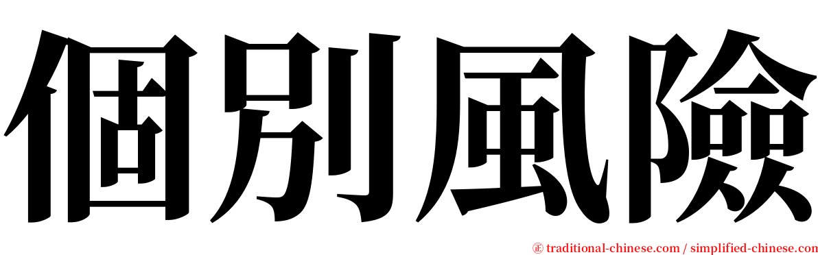 個別風險 serif font