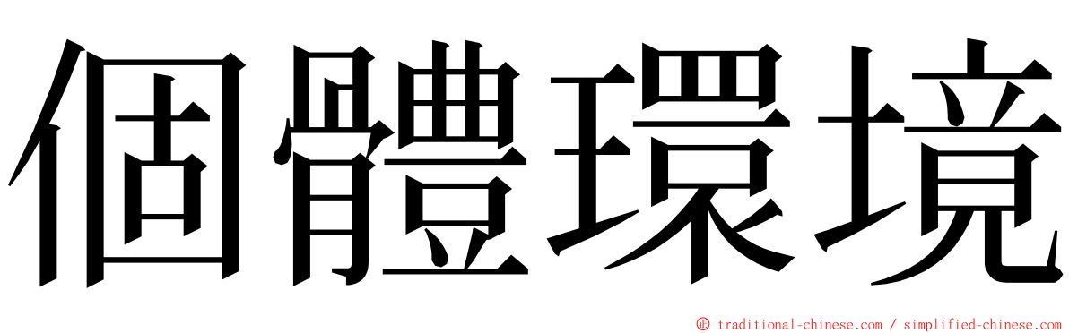 個體環境 ming font