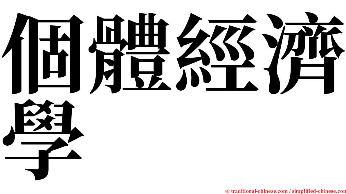 個體經濟學 serif font