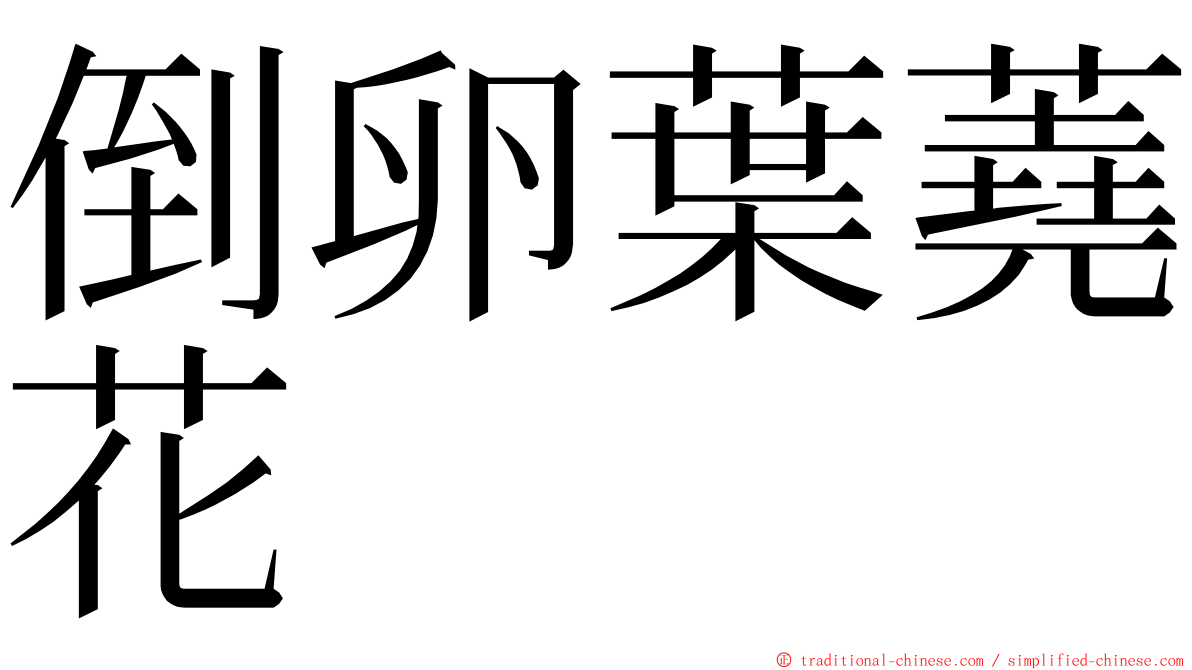 倒卵葉蕘花 ming font