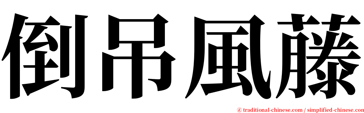 倒吊風藤 serif font