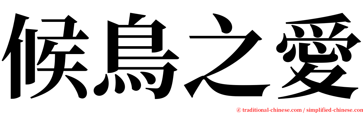 候鳥之愛 serif font