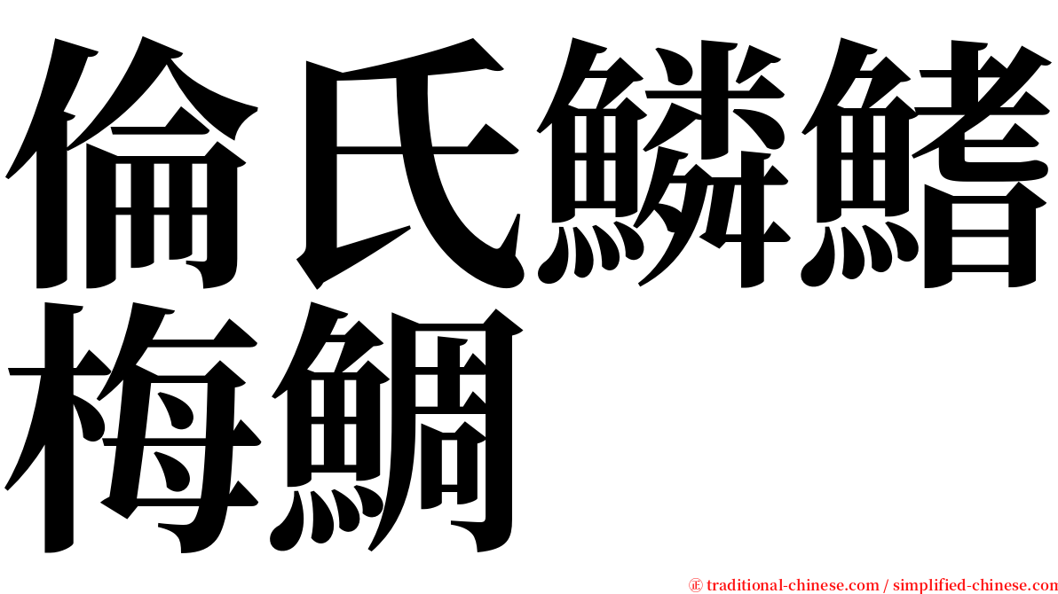 倫氏鱗鰭梅鯛 serif font