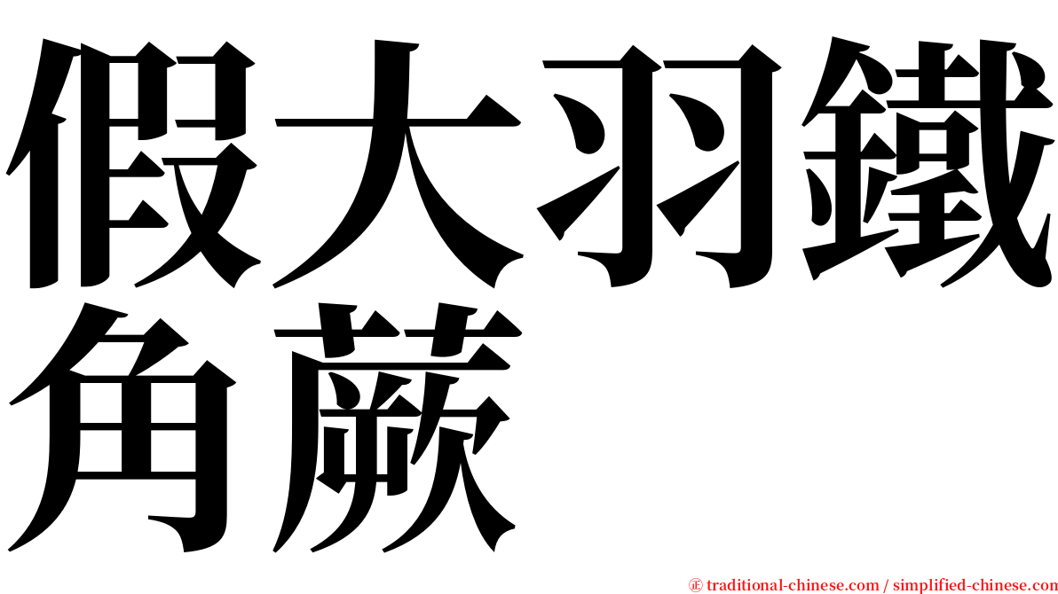 假大羽鐵角蕨 serif font