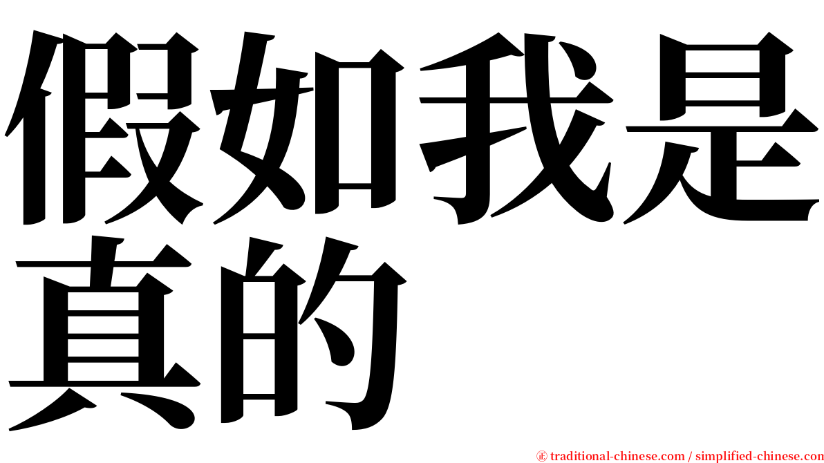 假如我是真的 serif font