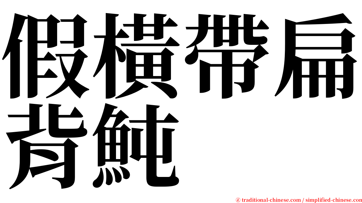 假橫帶扁背魨 serif font