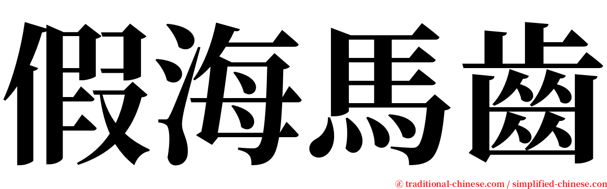 假海馬齒 serif font