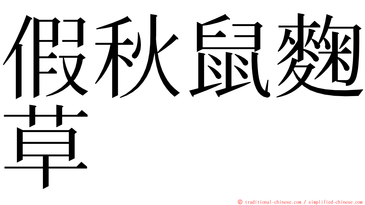 假秋鼠麴草 ming font