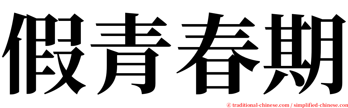 假青春期 serif font