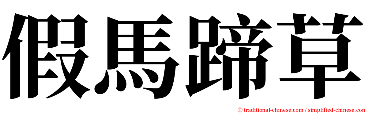 假馬蹄草 serif font