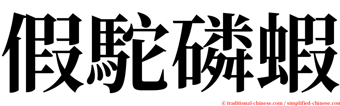 假駝磷蝦 serif font