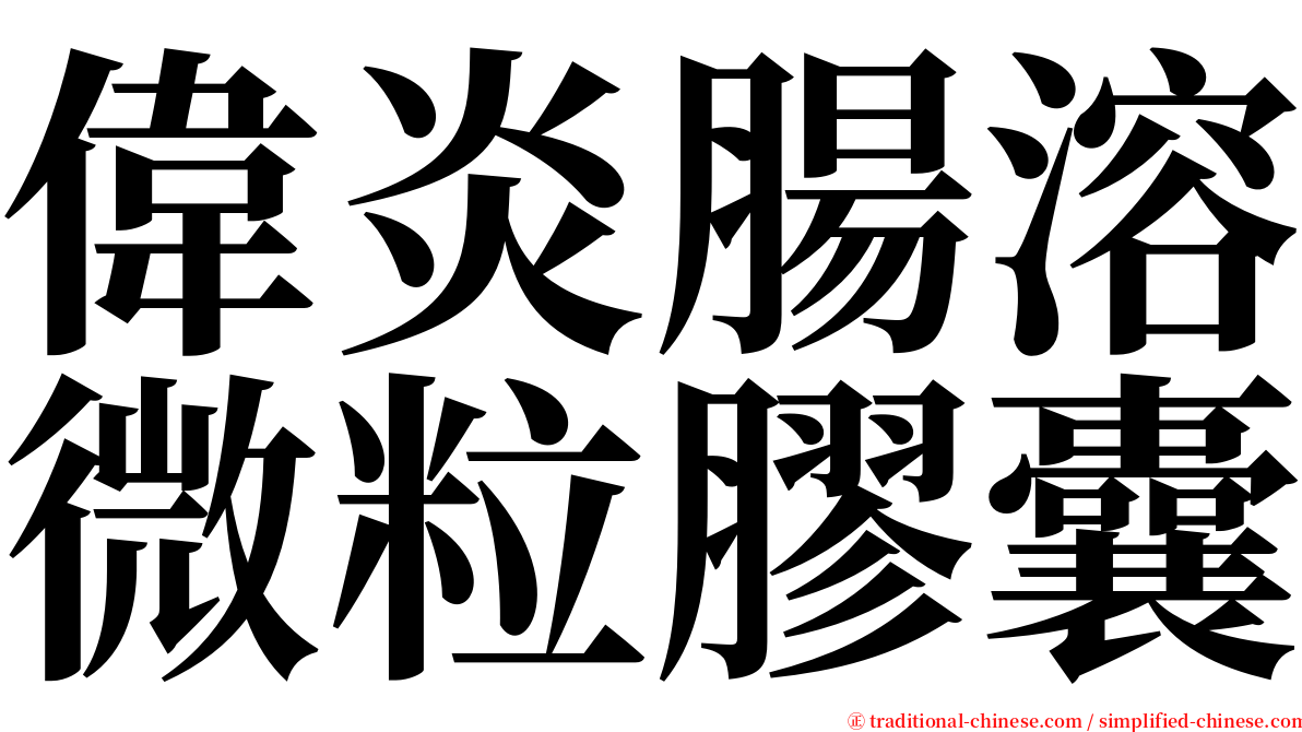 偉炎腸溶微粒膠囊 serif font