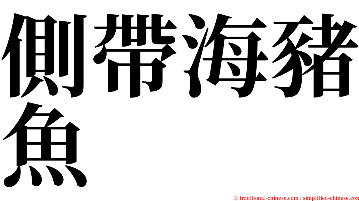 側帶海豬魚 serif font