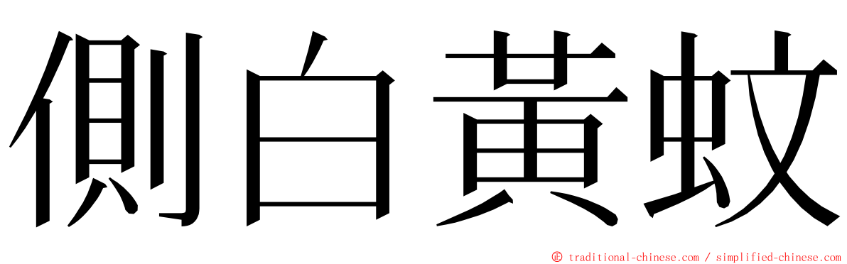 側白黃蚊 ming font