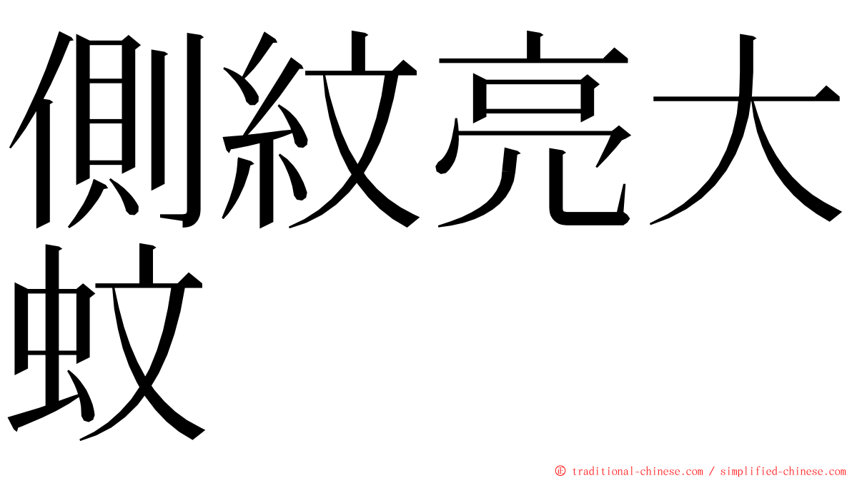 側紋亮大蚊 ming font