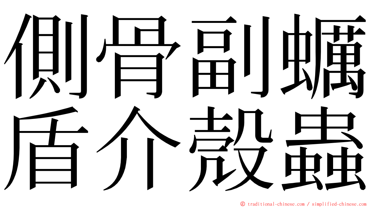 側骨副蠣盾介殼蟲 ming font