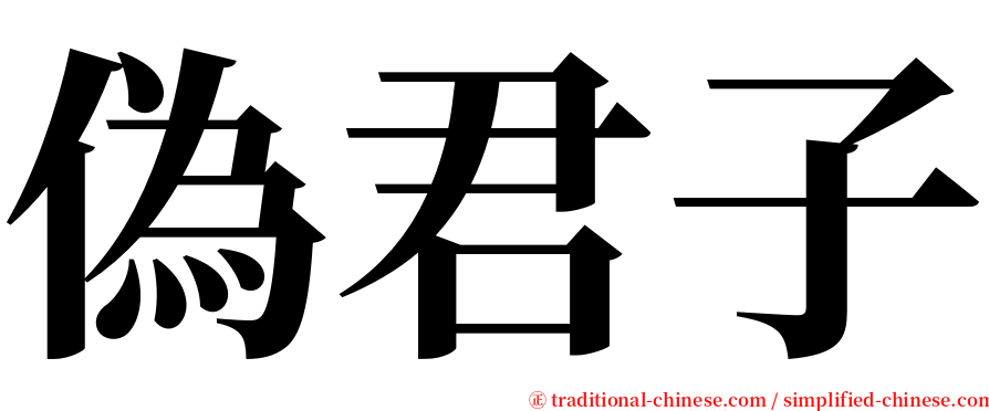 偽君子 serif font