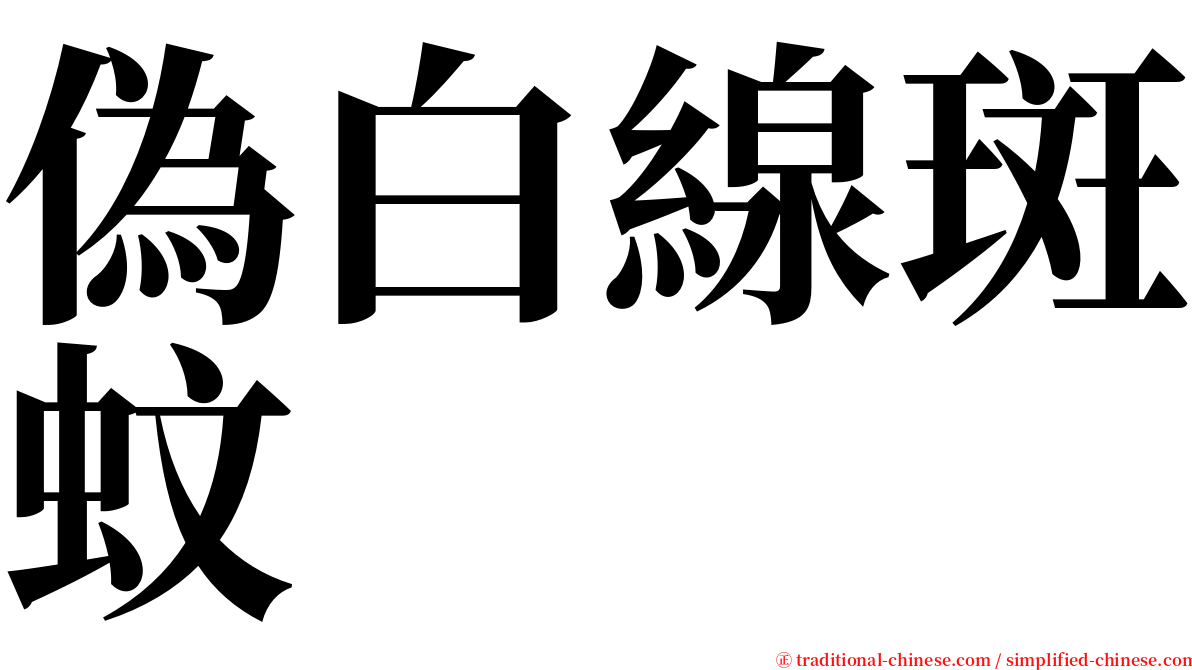 偽白線斑蚊 serif font