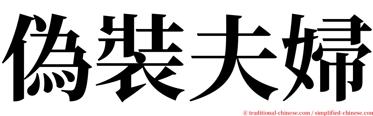 偽裝夫婦 serif font