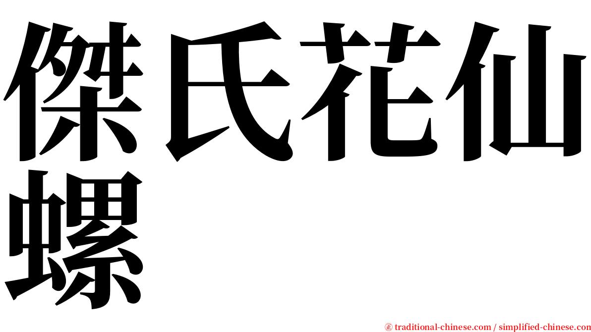 傑氏花仙螺 serif font