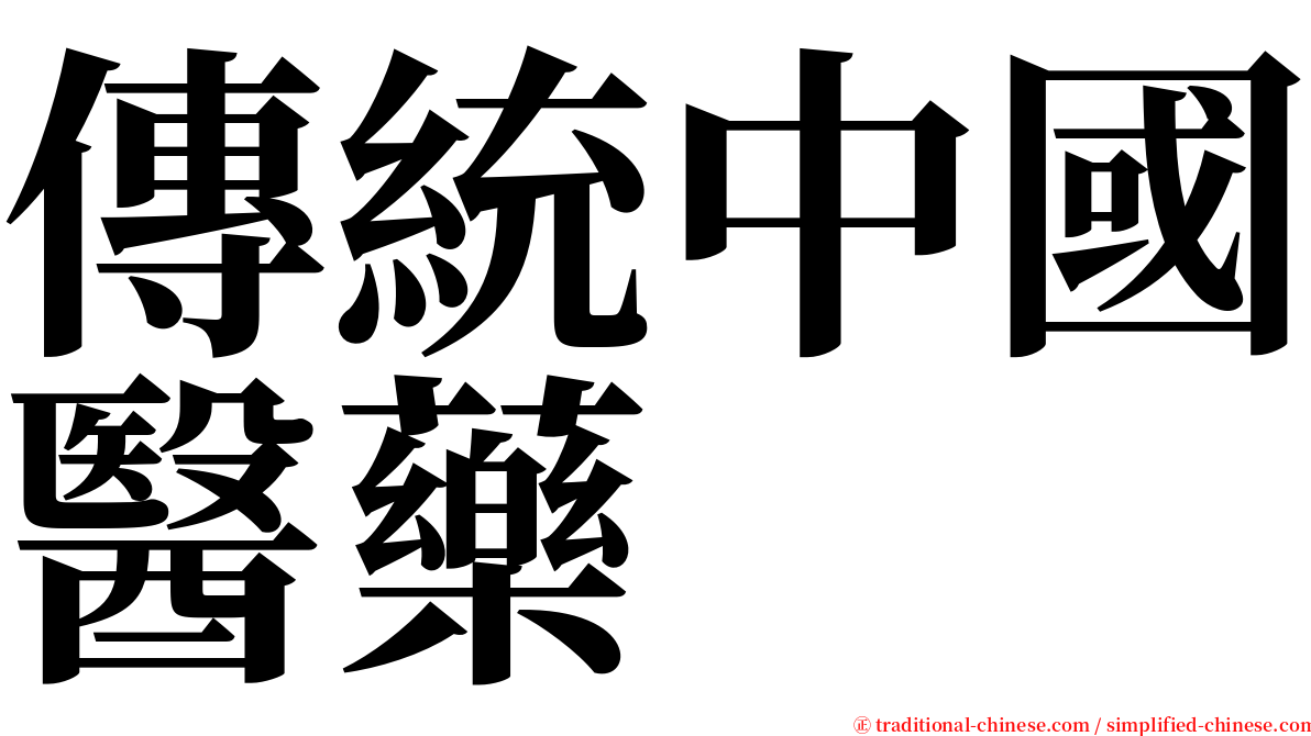 傳統中國醫藥 serif font