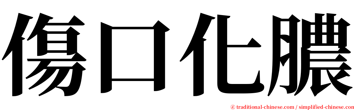 傷口化膿 serif font