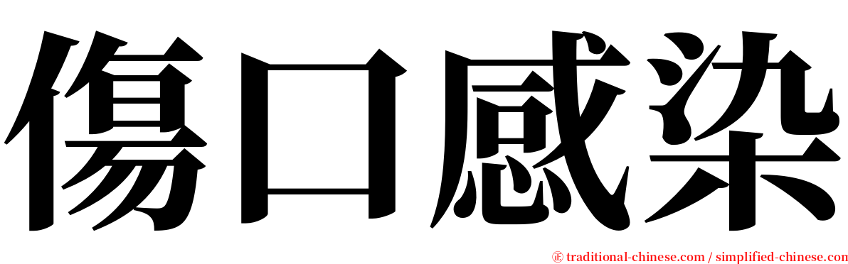 傷口感染 serif font