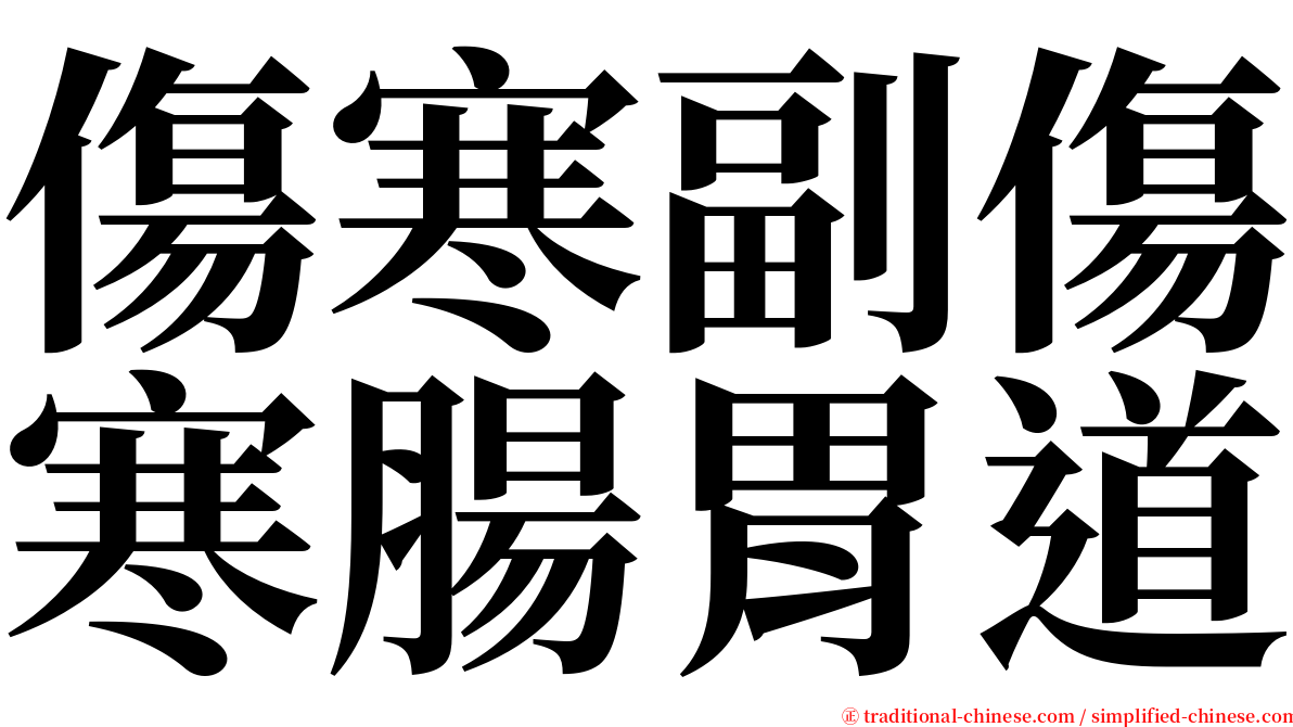 傷寒副傷寒腸胃道 serif font