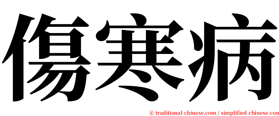 傷寒病 serif font