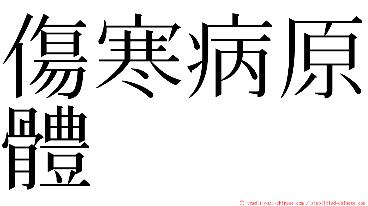 傷寒病原體 ming font