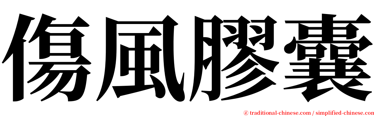 傷風膠囊 serif font