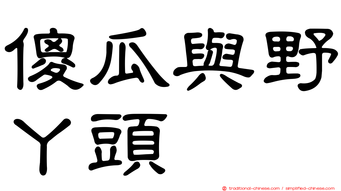 傻瓜與野丫頭