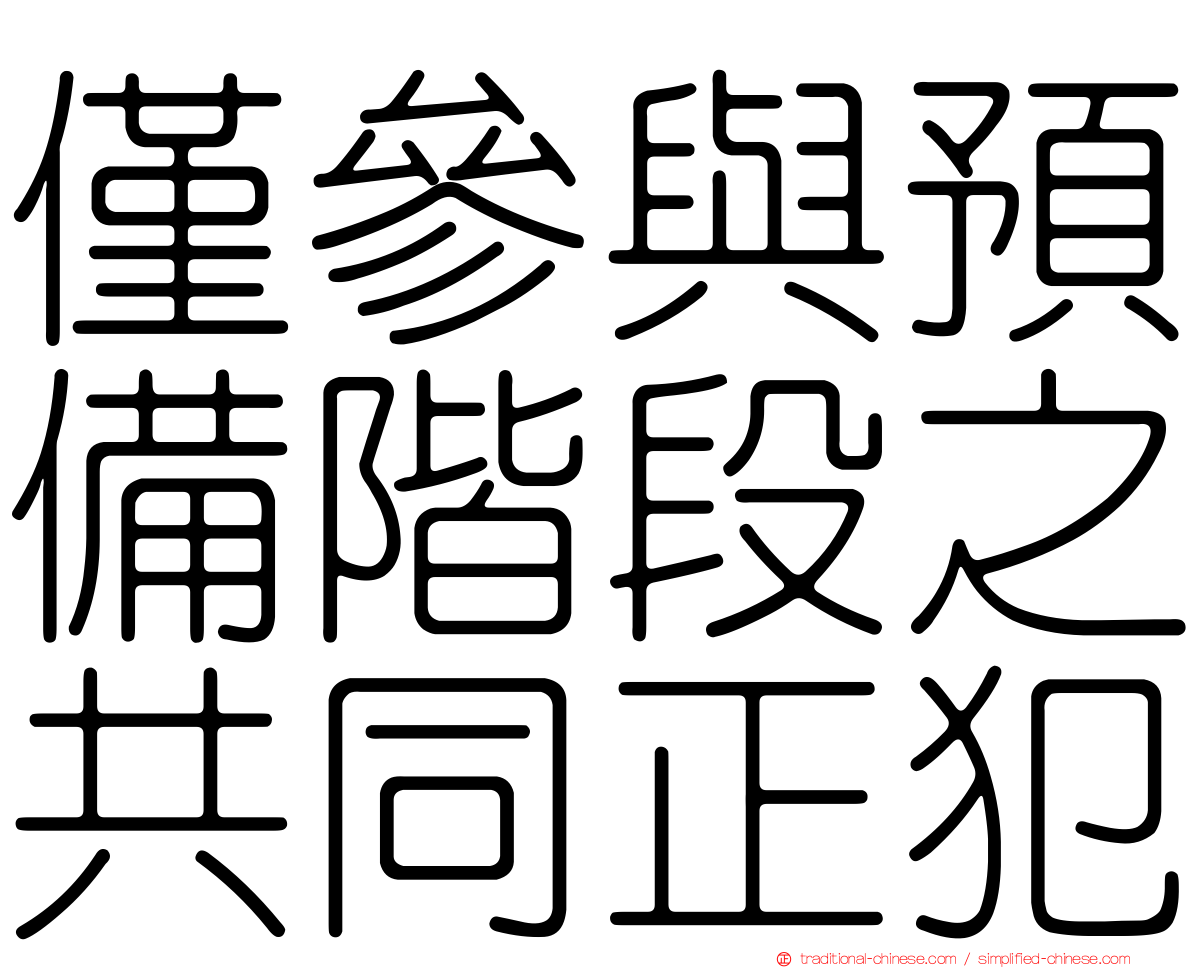 僅參與預備階段之共同正犯