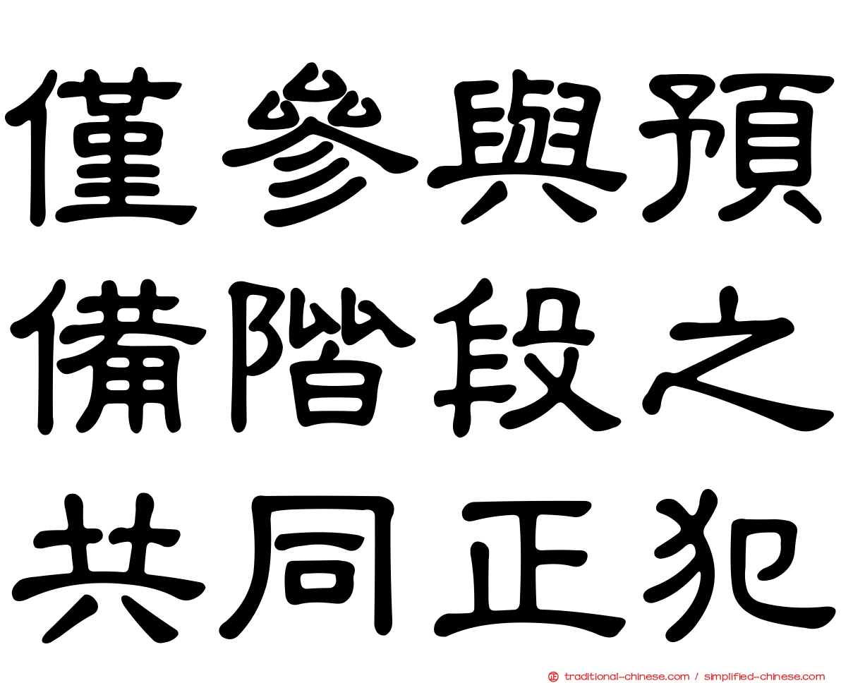 僅參與預備階段之共同正犯