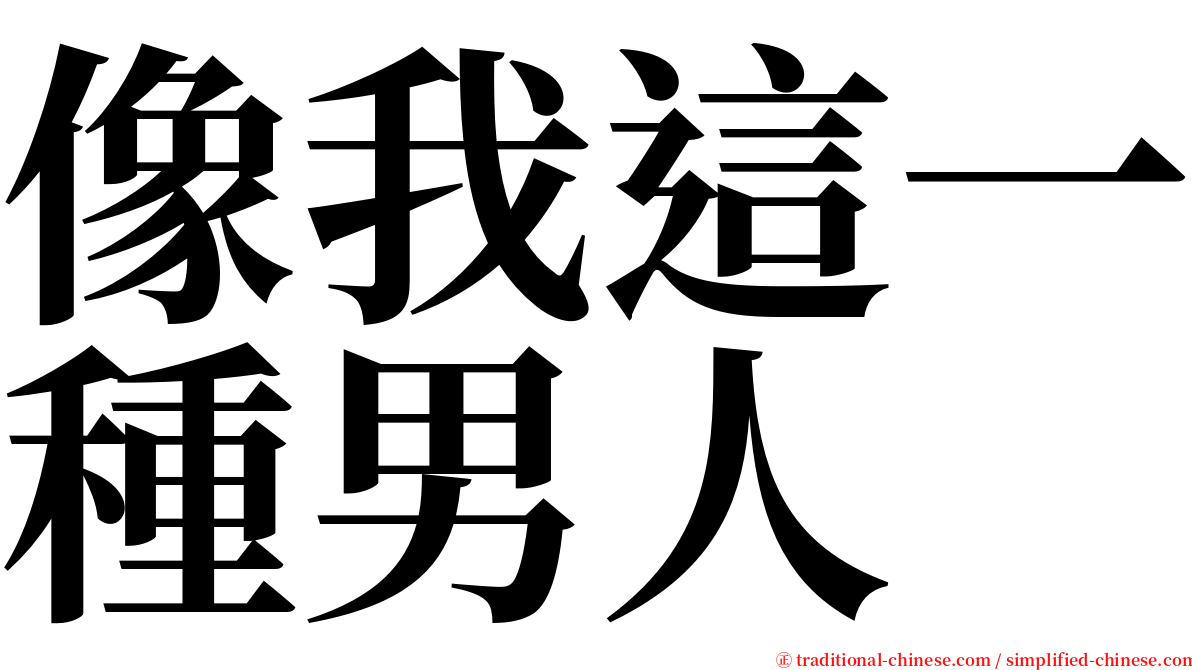 像我這一種男人 serif font