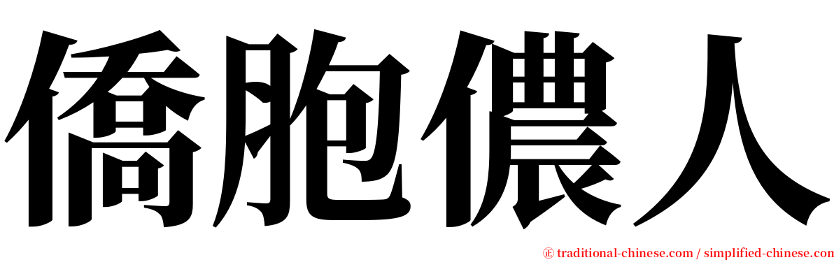 僑胞儂人 serif font