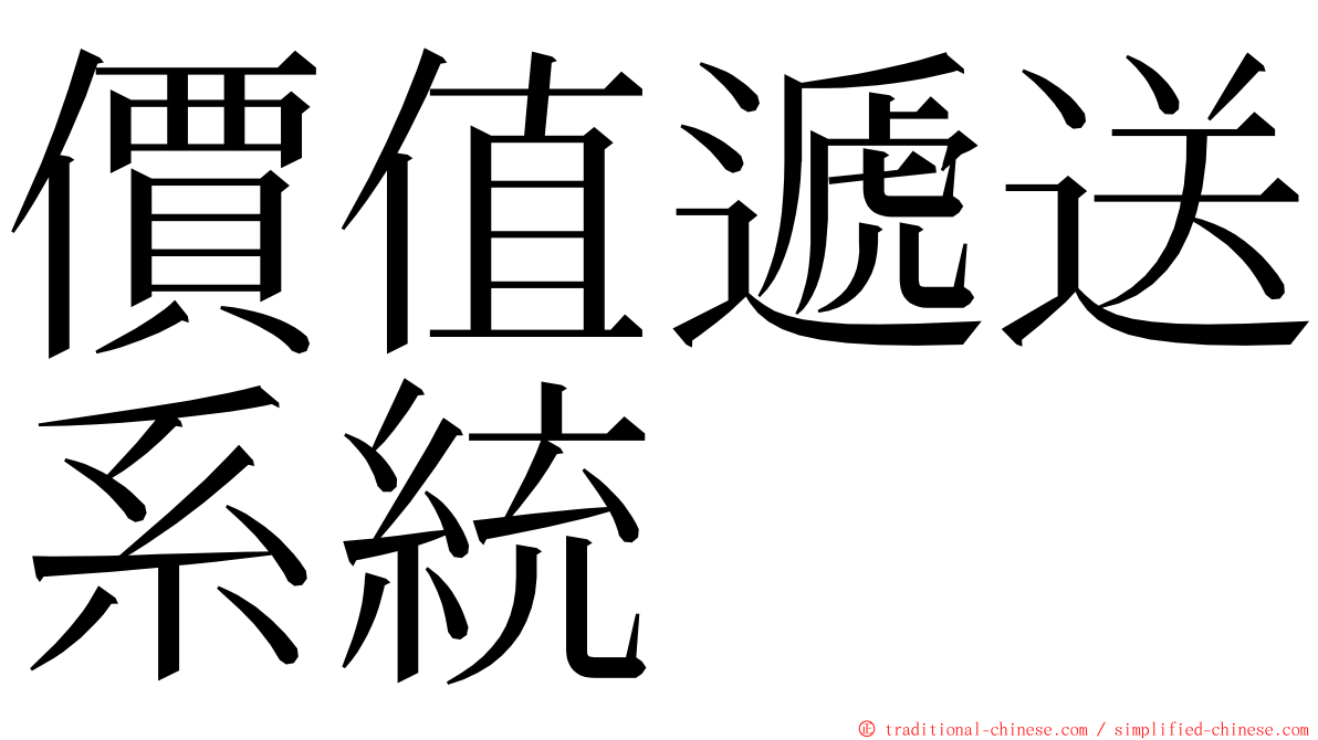 價值遞送系統 ming font