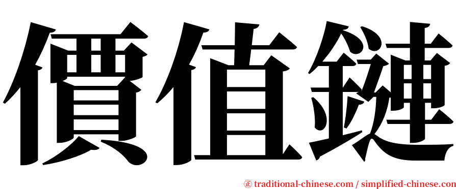 價值鏈 serif font