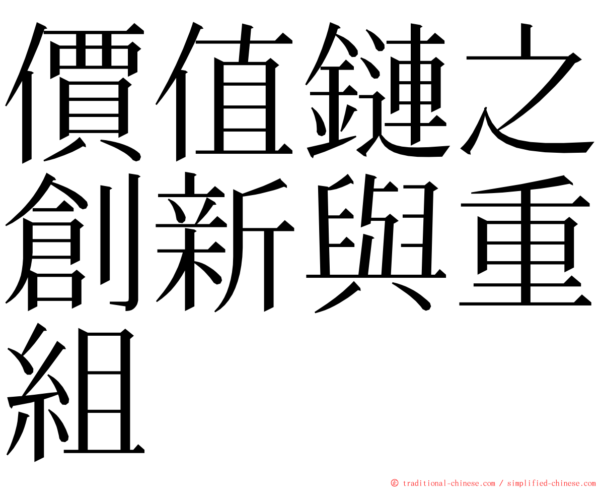 價值鏈之創新與重組 ming font