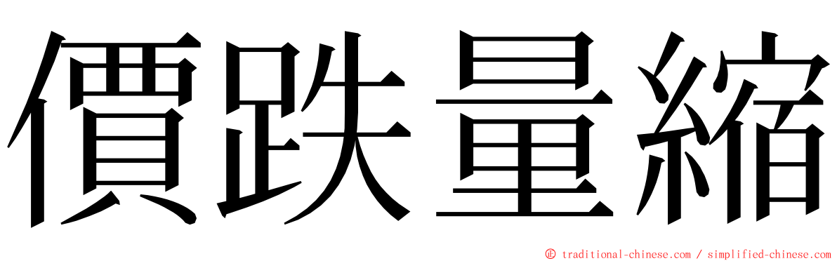 價跌量縮 ming font