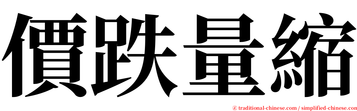價跌量縮 serif font